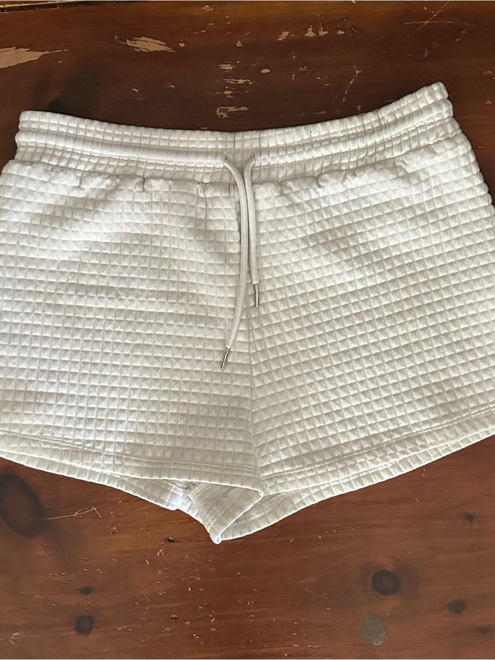 Princess Polly Waffle Knit Drawstring Women’s Shorts in White